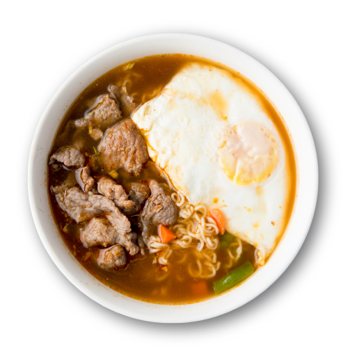 33. Instant Noodle w. Satay Beef & Egg in Soup